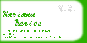 mariann marics business card